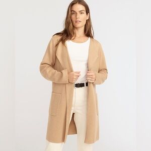 J. Crew Juliette Collarless Sweater Blazer Camel Tan Size Small